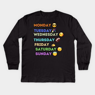 days of the week Kids Long Sleeve T-Shirt